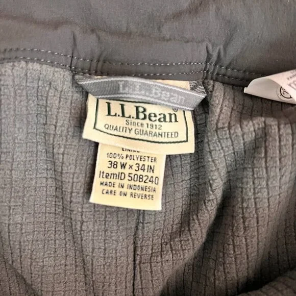 LL Bean Men's Cresta Hiking Pants, Standard Fit, Fleece-Lined Gray Sz 38 - Picture 7 of 12